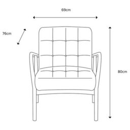 Xample Gallery Humber Natural Faux Sheepskin Armchair, Solid Oak Frame, Foam Cushioned Accent Chair, Fully Assembled - thumbnail 2