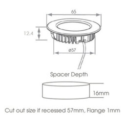 Bubly Bathrooms Sirius Connect Recessed Led Cabinet Light, 2.6W, Warm White, Brushed Chrome, Ip44 - thumbnail 4