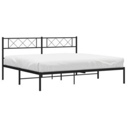 Walplus Metal Bed Frame Without Mattress With Headboard Black 180X200Cm - thumbnail 3