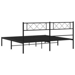 Walplus Metal Bed Frame Without Mattress With Headboard Black 180X200Cm - thumbnail 7