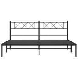 Walplus Metal Bed Frame Without Mattress With Headboard Black 180X200Cm - thumbnail 4