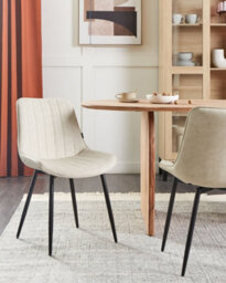 Beliani Set Of 2 Dining Chairs Dubrovnik Faux Leather Light Beige - thumbnail 2