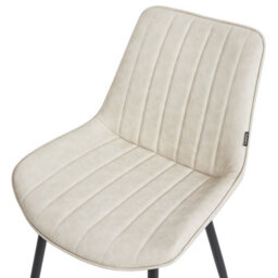 Beliani Set Of 2 Dining Chairs Dubrovnik Faux Leather Light Beige - thumbnail 7