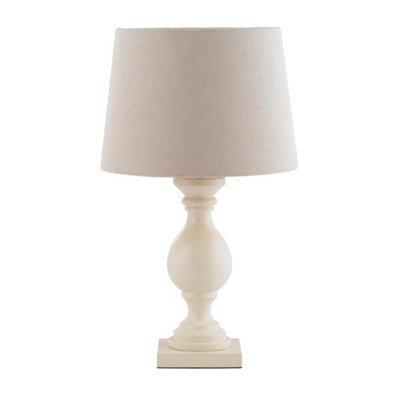 Luminosa Lighting Luminosa Marsham Table Lamp Linen Effect, Ivory Painted Wood, E14