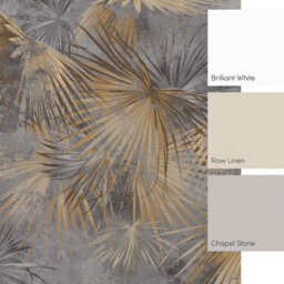 I Love Wallpaper Abstract Palm Mural In Grey And Sand - thumbnail 2
