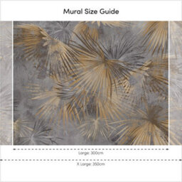 I Love Wallpaper Abstract Palm Mural In Grey And Sand - thumbnail 4