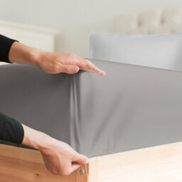 Ameha Plain Microfiber Fitted Sheet 25Cm Deep Pocket- Hypoallergenic Easy Care Grey Fitted Sheets Uk King Bedsheet (152X200 Cm) - thumbnail 8