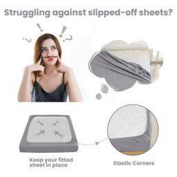 Ameha Plain Microfiber Fitted Sheet 25Cm Deep Pocket- Hypoallergenic Easy Care Grey Fitted Sheets Uk King Bedsheet (152X200 Cm) - thumbnail 6