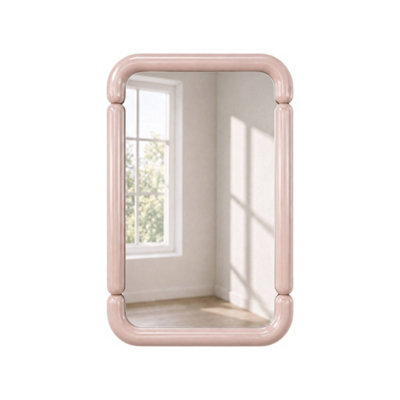 Sweeek - Rectangular Mirror With Wood Decor Nude 106X36X7 Cm - Volt - image 1