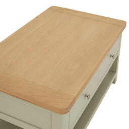 The Furniture Market Marbury Sage Green Painted 2 Drawer Coffee Table With Shelf - thumbnail 6