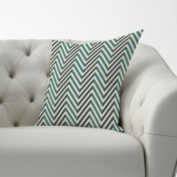 Warren Reed Designer Geometric Herringbone Chevron Blues Cushions 60Cm X 60Cm - thumbnail 2