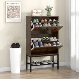 Industrial Shoe Storage Cabinet Entryway Freestanding Shoe Organizer - thumbnail 3