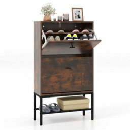 Industrial Shoe Storage Cabinet Entryway Freestanding Shoe Organizer - thumbnail 1
