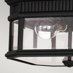 Luminosa Lighting Luminosa Cotswold Lane 2 Light Outdoor Flush Ceiling Light Black Ip44, E27 - thumbnail 5
