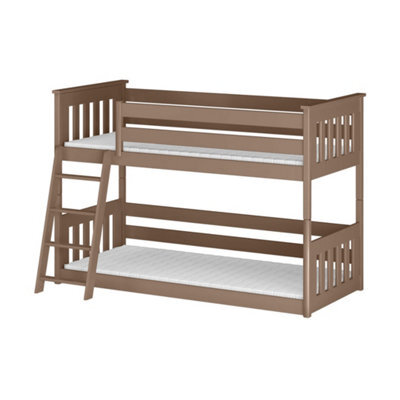 Arte Kevin Solid Pine Bunk Bed - Milk Chocolate - With 2 Foam Mattresses - image 1