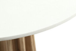 Wyld Haus Parnaiba Round Dining Table, White Top And Natural Fluted Base, 1200mm - thumbnail 5