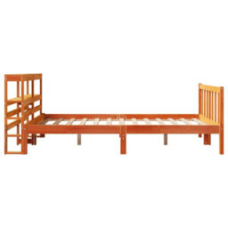 Berkfield Bed Frame With Headboard Without Mattress Wax Brown 160X200 Cm - thumbnail 5