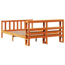 Berkfield Bed Frame With Headboard Without Mattress Wax Brown 160X200 Cm - thumbnail 6