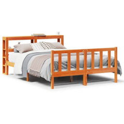 Berkfield Bed Frame With Headboard Without Mattress Wax Brown 160X200 Cm - thumbnail 2