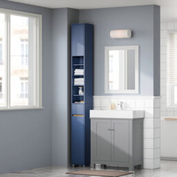 Sobuy Bzr34-Ii-B,tall Bathroom Storage Cabinet - Slim Bathroom Unit,compact Bathroom Furniture, Blue,w20Xd20Xh180 - thumbnail 5