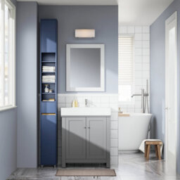 Sobuy Bzr34-Ii-B,tall Bathroom Storage Cabinet - Slim Bathroom Unit,compact Bathroom Furniture, Blue,w20Xd20Xh180 - thumbnail 4