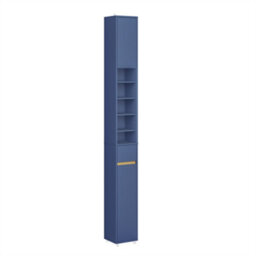 Sobuy Bzr34-Ii-B,tall Bathroom Storage Cabinet - Slim Bathroom Unit,compact Bathroom Furniture, Blue,w20Xd20Xh180