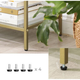 Songmics Vasagle Console Table, 3-Tier Tempered Glass Sofa Table, Modern Storage Shelf, Sturdy, Easy Assembly, For Living Room, Bedroom - thumbnail 6