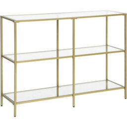 Songmics Vasagle Console Table, 3-Tier Tempered Glass Sofa Table, Modern Storage Shelf, Sturdy, Easy Assembly, For Living Room, Bedroom - thumbnail 5