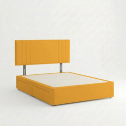Adore Designs Rio Plush Velvet Divan Bed, Headboard - 4Ft Small Double - Turmeric - 0 Drawers - thumbnail 2