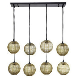 Luminosa Lighting Luminosa Hermi Ii Cluster Pendant Ceiling Light Antique Brass 8X E27 - thumbnail 1