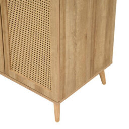 Swish Furniture Manila Oak & Pvc Rattan 2 Door Double Wardrobe Bedroom Furniture Storage - thumbnail 6