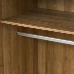 Swish Furniture Manila Oak & Pvc Rattan 2 Door Double Wardrobe Bedroom Furniture Storage - thumbnail 8