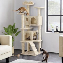 STARNINE Large Cat Tree 135Cm Cat Tower Scratching Posts Multi Level Kitten Tree House Tower Condos W/ Dangling Balls Indoor Cats Activity - thumbnail 7