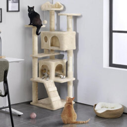 STARNINE Large Cat Tree 135Cm Cat Tower Scratching Posts Multi Level Kitten Tree House Tower Condos W/ Dangling Balls Indoor Cats Activity - thumbnail 2