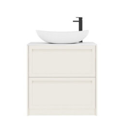 Royal Bathrooms Royal Bathroom Elmore 800mm Classic White Freestanding Countertop Bathroom Vanity Unit 2 Drawer With Cesar Basin - thumbnail 7