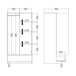 Wyld Haus Budapest White Gloss Wooden Wardrobe - 2 Doors, 1 Drawer - thumbnail 9