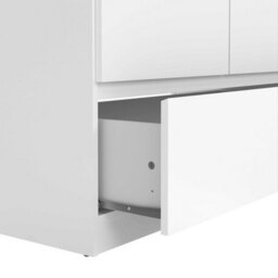 Wyld Haus Budapest White Gloss Wooden Wardrobe - 2 Doors, 1 Drawer - thumbnail 7