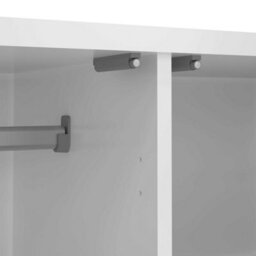 Wyld Haus Budapest White Gloss Wooden Wardrobe - 2 Doors, 1 Drawer - thumbnail 6