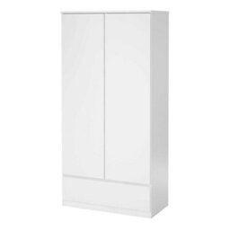 Wyld Haus Budapest White Gloss Wooden Wardrobe - 2 Doors, 1 Drawer - thumbnail 4