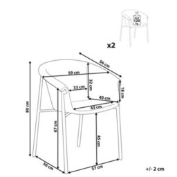 Beliani Set Of 2 Dining Chairs Ames Boucle Off-White - thumbnail 3