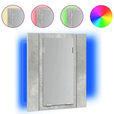 Berkfield Stylish Led Bathroom Mirror Cabinet Concrete Grey 40X12X45 Cm - image 1
