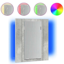 Berkfield Stylish Led Bathroom Mirror Cabinet Concrete Grey 40X12X45 Cm