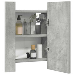 Berkfield Stylish Led Bathroom Mirror Cabinet Concrete Grey 40X12X45 Cm - thumbnail 7