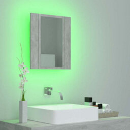 Berkfield Stylish Led Bathroom Mirror Cabinet Concrete Grey 40X12X45 Cm - thumbnail 4