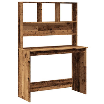 Walplus Desk With Shelves Old Wood 102X45X148 Cm Engineered Wood - image 1