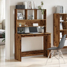 Walplus Desk With Shelves Old Wood 102X45X148 Cm Engineered Wood - thumbnail 2