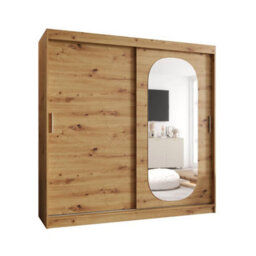 Arte Oak Artisan Royal Sliding Door Wardrobe 2000mm X 2000mm X 620mm - A Refined Natural Storage Oasis