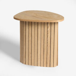 Ohs Madison Ribbed Side Table Corner Bedroom Living Room - Natural Wood - thumbnail 4