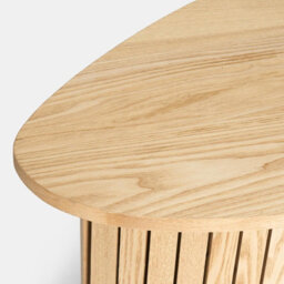 Ohs Madison Ribbed Side Table Corner Bedroom Living Room - Natural Wood - thumbnail 5