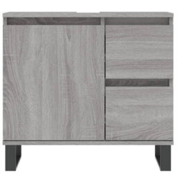 Berkfield Bathroom Cabinet Grey Sonoma 65X33X60 Cm Engineered Wood - thumbnail 4